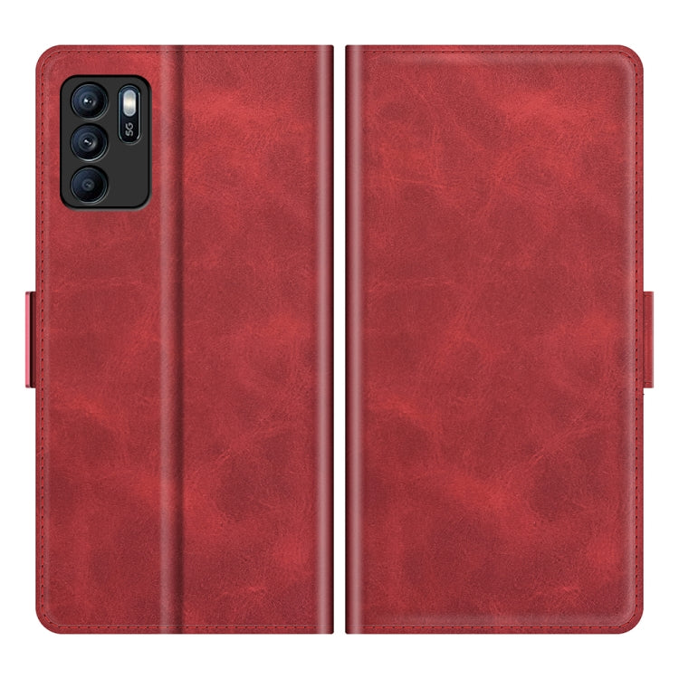 For OPPO Reno6 Z Dual-side Magnetic Buckle Horizontal Flip Leather Case with Holder & Card Slots & Wallet