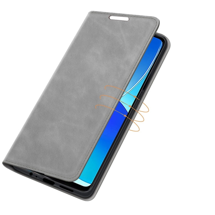 For OPPO Reno6 ZRetro-skin Business Magnetic Suction Leather Case with Holder & Card Slots & Wallet