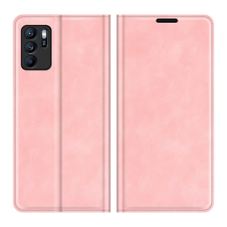 For OPPO Reno6 ZRetro-skin Business Magnetic Suction Leather Case with Holder & Card Slots & Wallet