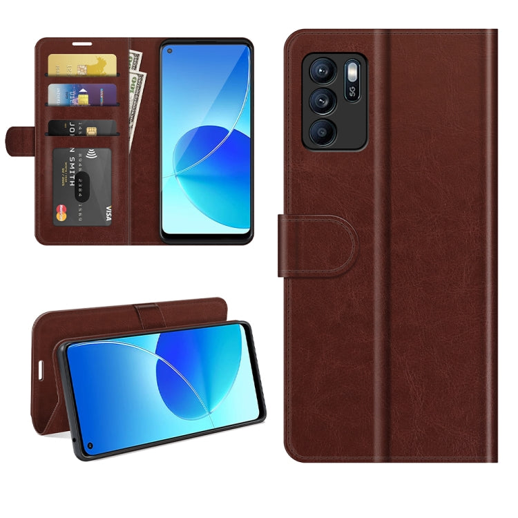 For OPPO Reno6 Z R64 Texture Single Horizontal Flip Protective Case with Holder & Card Slots & Wallet& Photo Frame