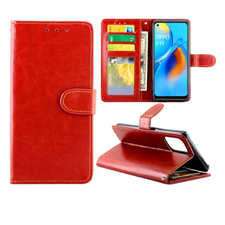 For OPPO F19/A74(4G) Crazy Horse Texture Leather Horizontal Flip Protective Case with Holder & Card Slots & Wallet & Photo Frame