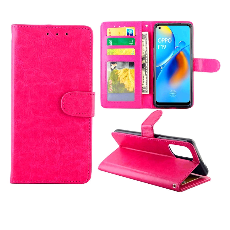 For OPPO F19/A74(4G) Crazy Horse Texture Leather Horizontal Flip Protective Case with Holder & Card Slots & Wallet & Photo Frame