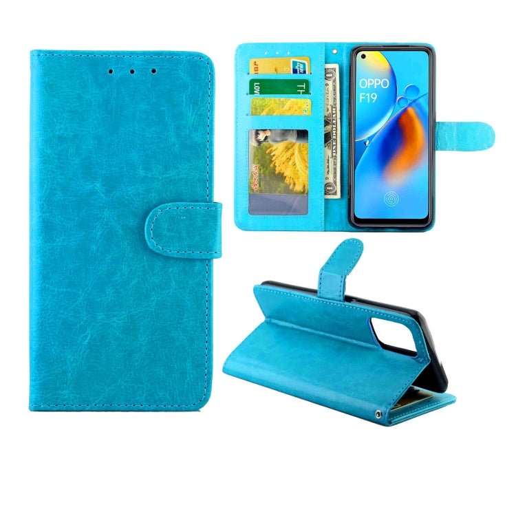 For OPPO F19/A74(4G) Crazy Horse Texture Leather Horizontal Flip Protective Case with Holder & Card Slots & Wallet & Photo Frame