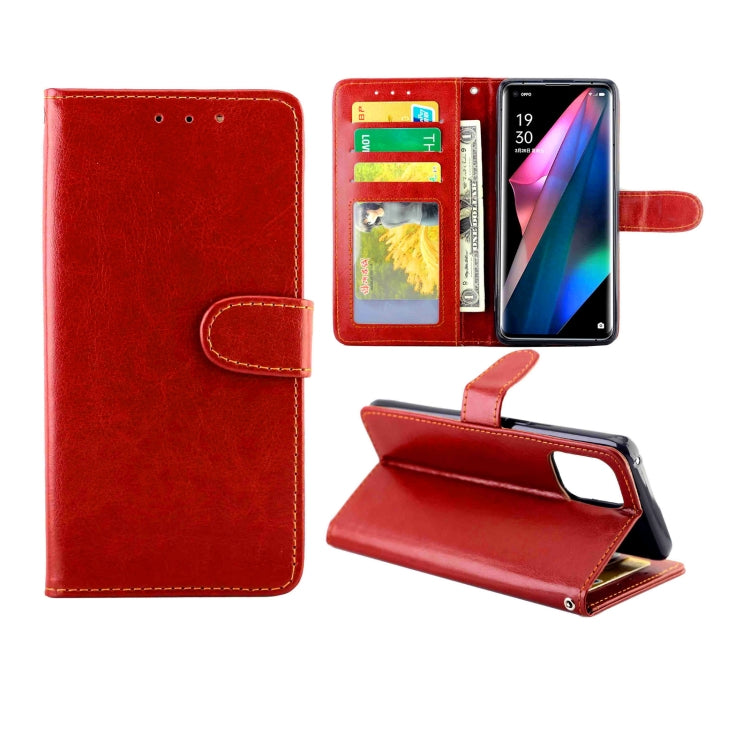 For OPPO Find X3/Find X3 Pro Crazy Horse Texture Leather Horizontal Flip Protective Case with Holder & Card Slots & Wallet & Photo Frame