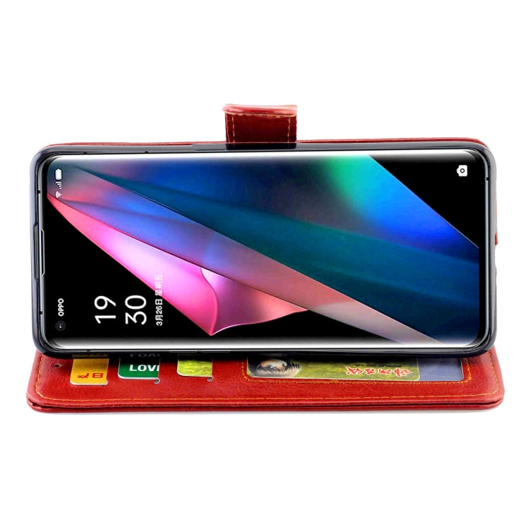 For OPPO Find X3/Find X3 Pro Crazy Horse Texture Leather Horizontal Flip Protective Case with Holder & Card Slots & Wallet & Photo Frame