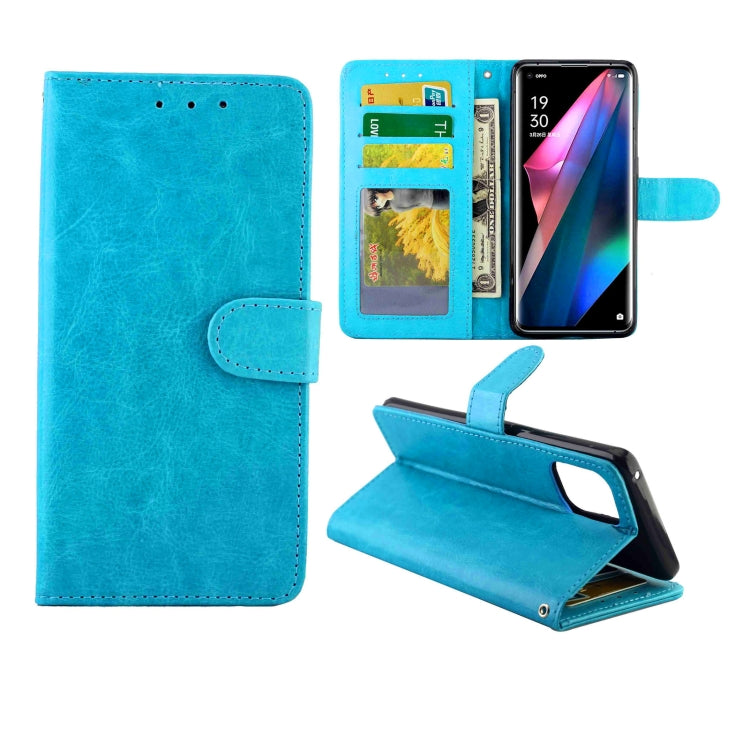 For OPPO Find X3/Find X3 Pro Crazy Horse Texture Leather Horizontal Flip Protective Case with Holder & Card Slots & Wallet & Photo Frame