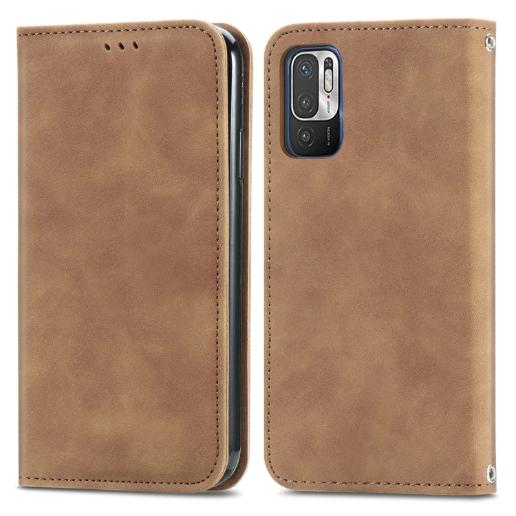 For Xiaomi Redmi Note 10 JE Retro Skin Feel Business Magnetic Horizontal Flip Leather Case with Holder & Card Slots & Wallet & Photo Frame