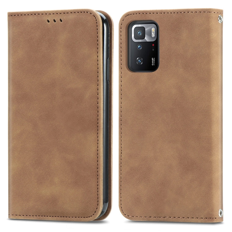For Xiaomi Redmi Note 10 Pro 5G Retro Skin Feel Business Magnetic Horizontal Flip Leather Case with Holder & Card Slots & Wallet & Photo Frame