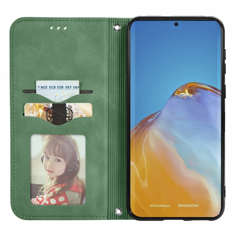 For Huawei P50 Pro Retro Skin Feel Business Magnetic Horizontal Flip Leather Case with Holder & Card Slots & Wallet & Photo Frame