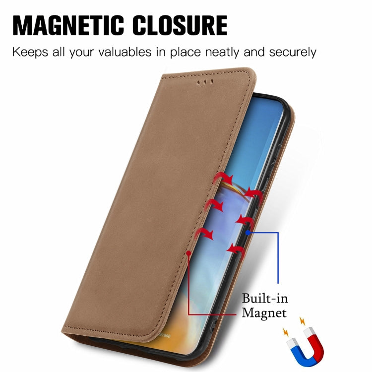 For Huawei P50 Pro Retro Skin Feel Business Magnetic Horizontal Flip Leather Case with Holder & Card Slots & Wallet & Photo Frame