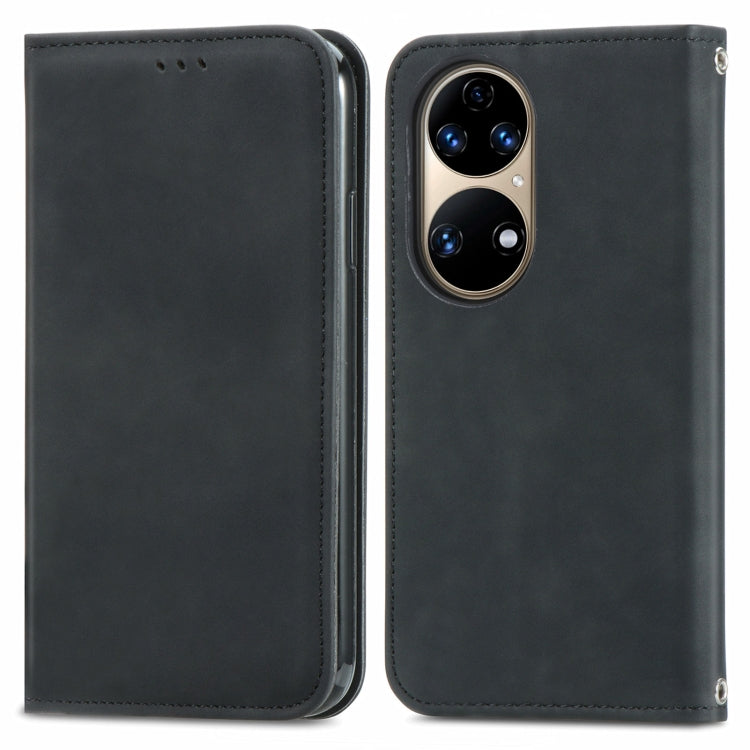 For Huawei P50 Retro Skin Feel Business Magnetic Horizontal Flip Leather Case with Holder & Card Slots & Wallet & Photo Frame