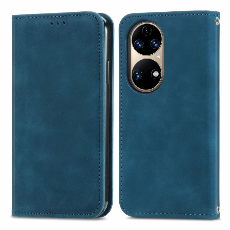 For Huawei P50 Retro Skin Feel Business Magnetic Horizontal Flip Leather Case with Holder & Card Slots & Wallet & Photo Frame