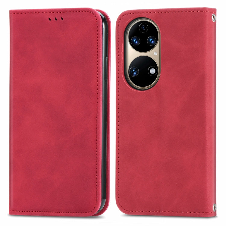 For Huawei P50 Retro Skin Feel Business Magnetic Horizontal Flip Leather Case with Holder & Card Slots & Wallet & Photo Frame
