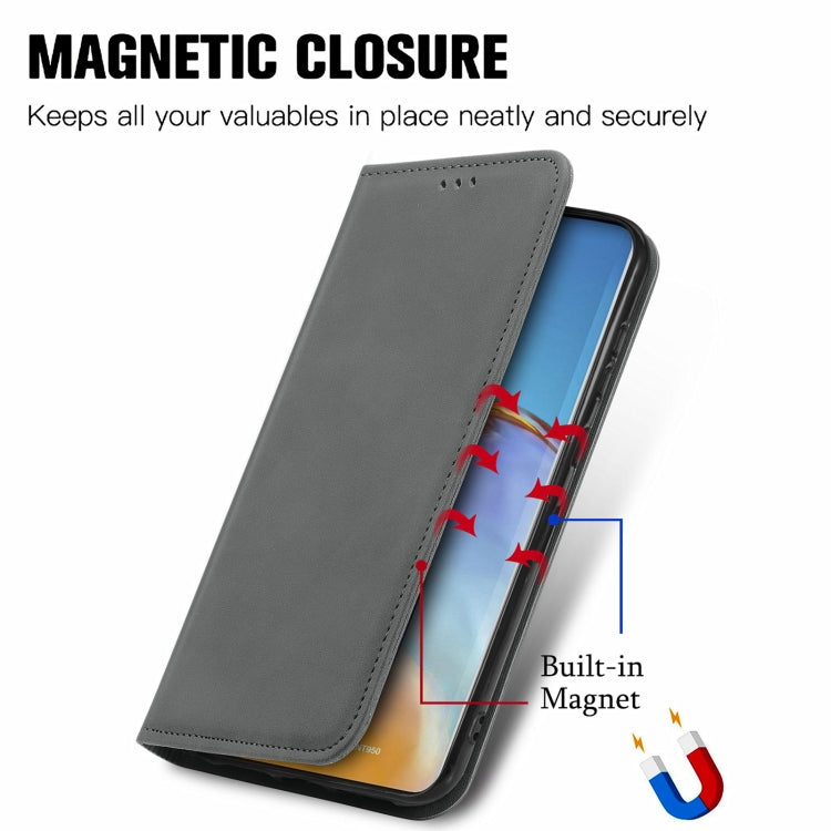 For Huawei P50 Retro Skin Feel Business Magnetic Horizontal Flip Leather Case with Holder & Card Slots & Wallet & Photo Frame