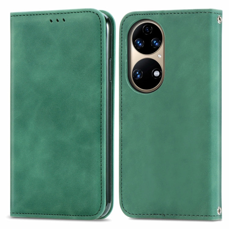 For Huawei P50 Retro Skin Feel Business Magnetic Horizontal Flip Leather Case with Holder & Card Slots & Wallet & Photo Frame