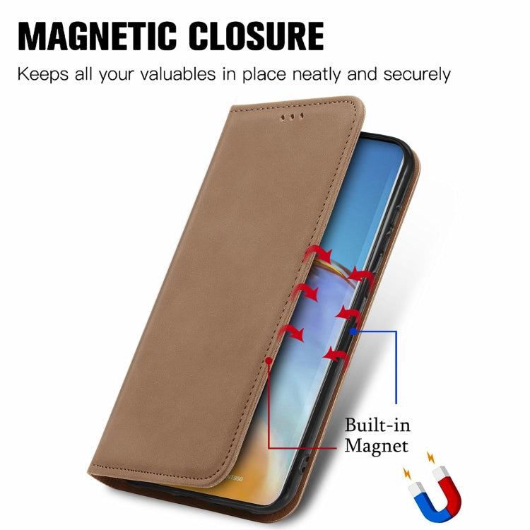 For Huawei P50 Retro Skin Feel Business Magnetic Horizontal Flip Leather Case with Holder & Card Slots & Wallet & Photo Frame