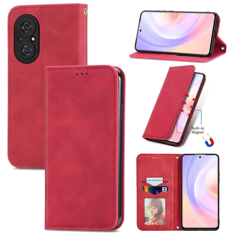 For Honor 50 SE Retro Skin Feel Business Magnetic Horizontal Flip Leather Case with Holder & Card Slots & Wallet & Photo Frame