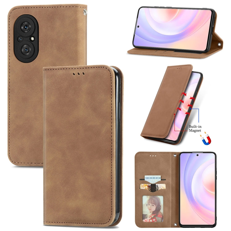 For Honor 50 SE Retro Skin Feel Business Magnetic Horizontal Flip Leather Case with Holder & Card Slots & Wallet & Photo Frame