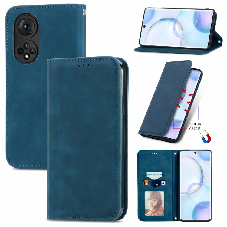 For Honor 50 Retro Skin Feel Business Magnetic Horizontal Flip Leather Case with Holder & Card Slots & Wallet & Photo Frame