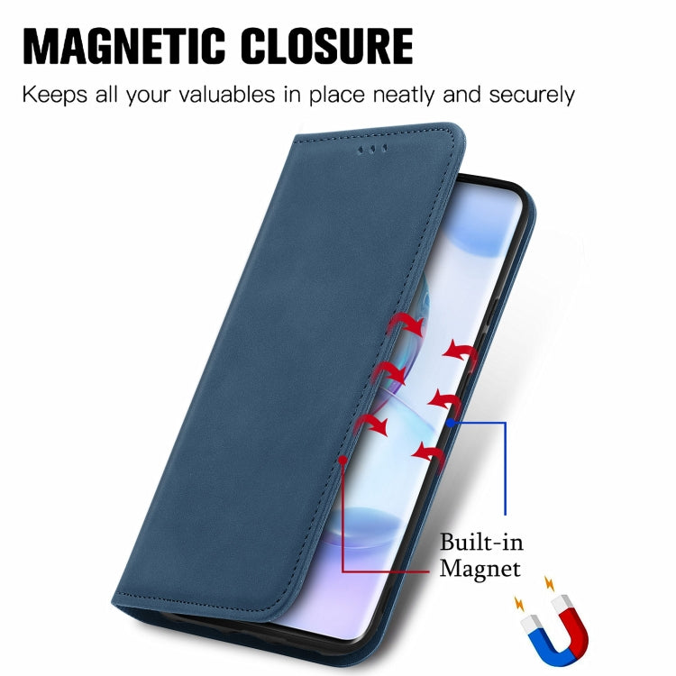 For Honor 50 Retro Skin Feel Business Magnetic Horizontal Flip Leather Case with Holder & Card Slots & Wallet & Photo Frame