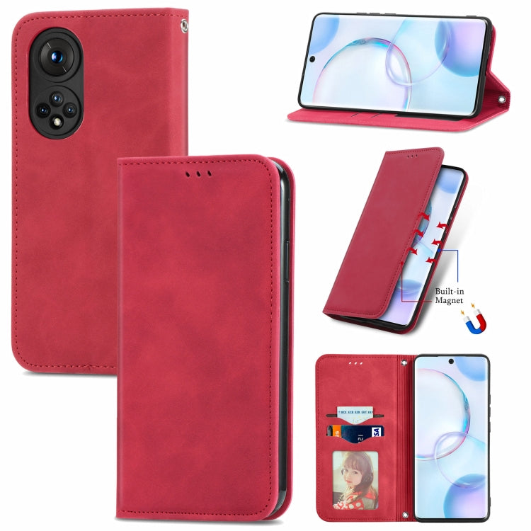 For Honor 50 Retro Skin Feel Business Magnetic Horizontal Flip Leather Case with Holder & Card Slots & Wallet & Photo Frame