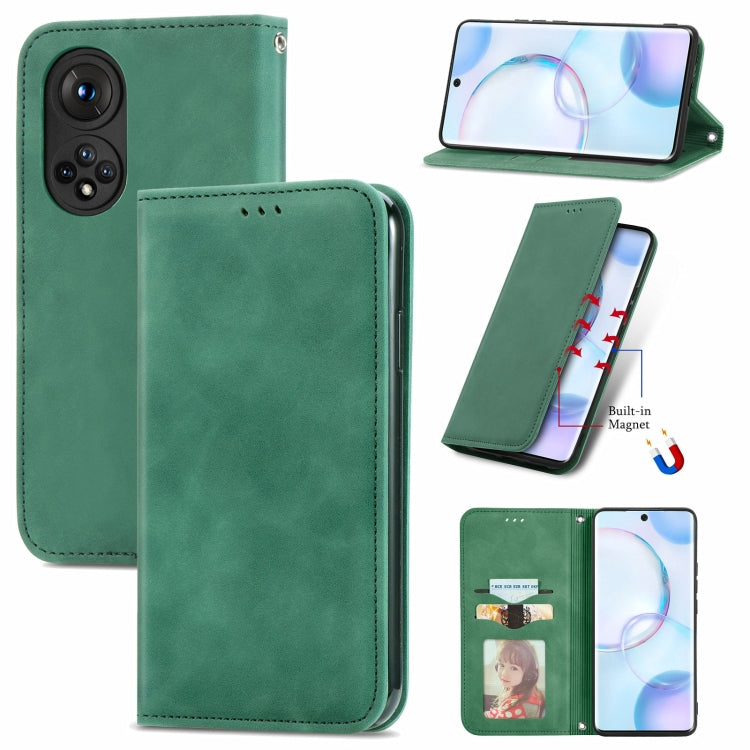 For Honor 50 Retro Skin Feel Business Magnetic Horizontal Flip Leather Case with Holder & Card Slots & Wallet & Photo Frame