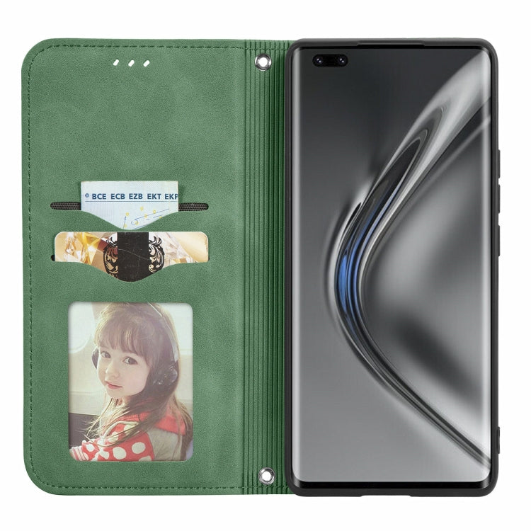 For Honor V40 5G Retro Skin Feel Business Magnetic Horizontal Flip Leather Case with Holder & Card Slots & Wallet & Photo Frame