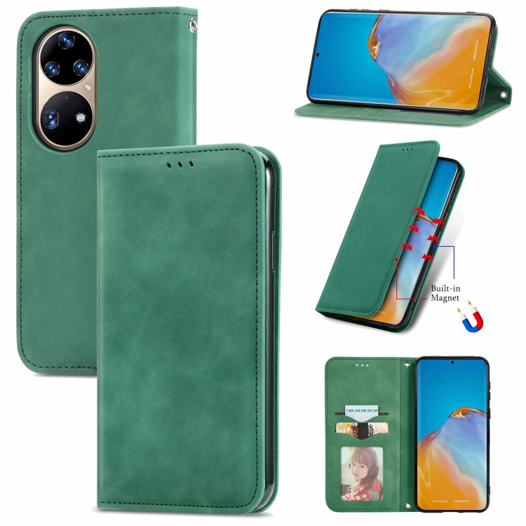 For Honor 50 Pro Retro Skin Feel Business Magnetic Horizontal Flip Leather Case with Holder & Card Slots & Wallet & Photo Frame