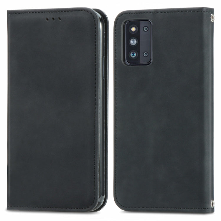 For Samsung Galaxy F52 Retro Skin Feel Business Magnetic Horizontal Flip Leather Case with Holder & Card Slots & Wallet & Photo Frame