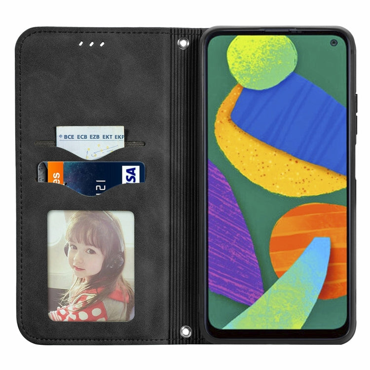 For Samsung Galaxy F52 Retro Skin Feel Business Magnetic Horizontal Flip Leather Case with Holder & Card Slots & Wallet & Photo Frame