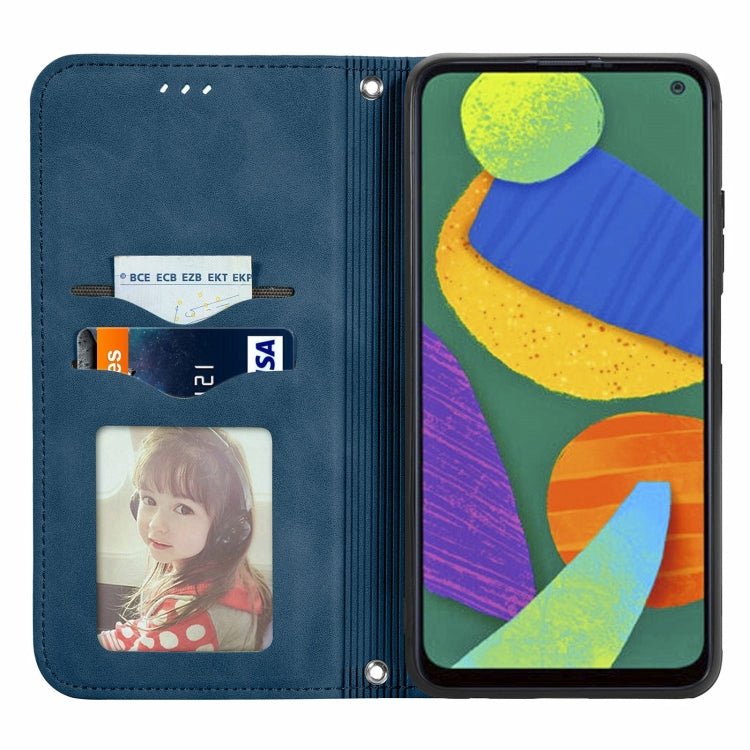 For Samsung Galaxy F52 Retro Skin Feel Business Magnetic Horizontal Flip Leather Case with Holder & Card Slots & Wallet & Photo Frame