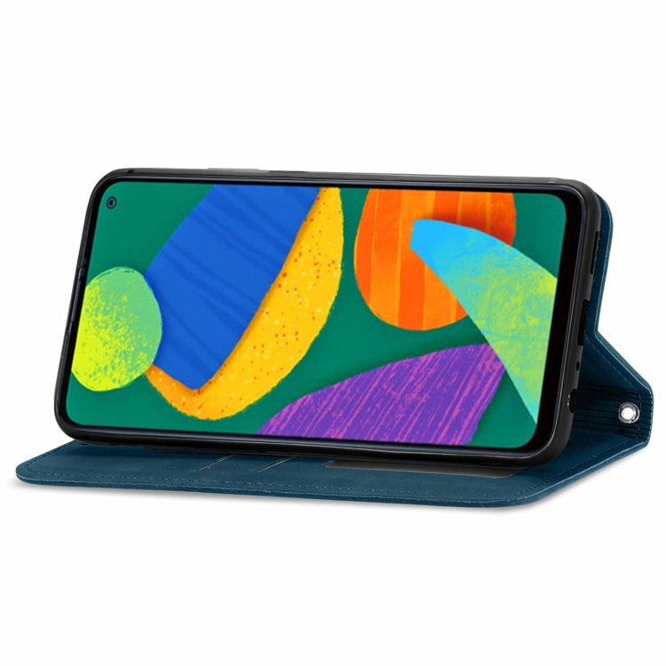 For Samsung Galaxy F52 Retro Skin Feel Business Magnetic Horizontal Flip Leather Case with Holder & Card Slots & Wallet & Photo Frame