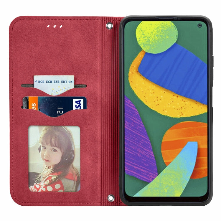 For Samsung Galaxy F52 Retro Skin Feel Business Magnetic Horizontal Flip Leather Case with Holder & Card Slots & Wallet & Photo Frame