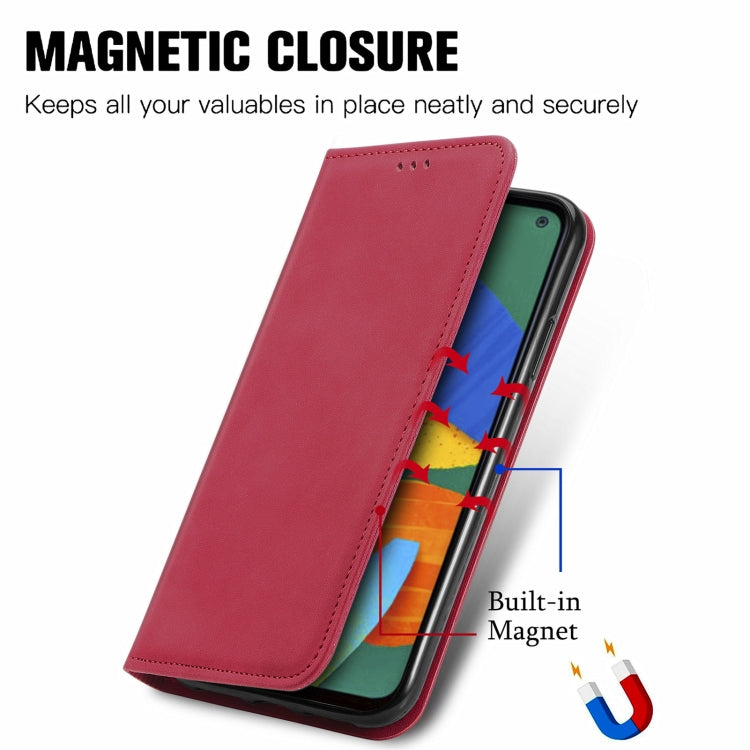 For Samsung Galaxy F52 Retro Skin Feel Business Magnetic Horizontal Flip Leather Case with Holder & Card Slots & Wallet & Photo Frame