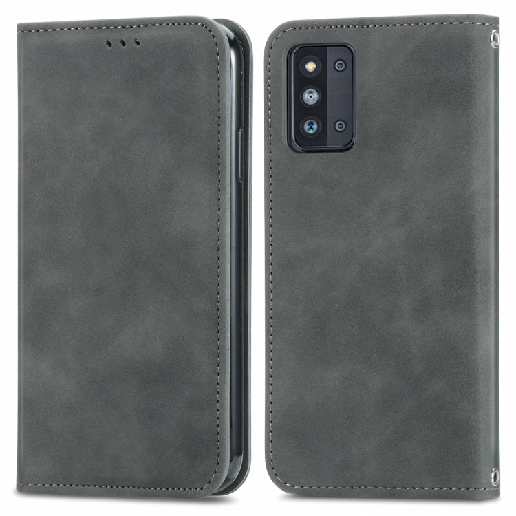 For Samsung Galaxy F52 Retro Skin Feel Business Magnetic Horizontal Flip Leather Case with Holder & Card Slots & Wallet & Photo Frame