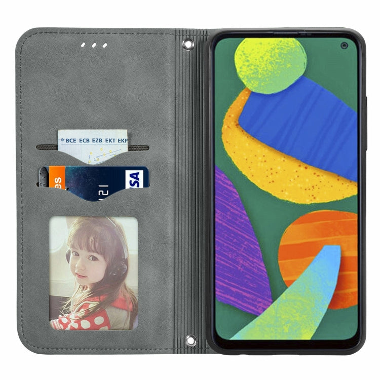 For Samsung Galaxy F52 Retro Skin Feel Business Magnetic Horizontal Flip Leather Case with Holder & Card Slots & Wallet & Photo Frame
