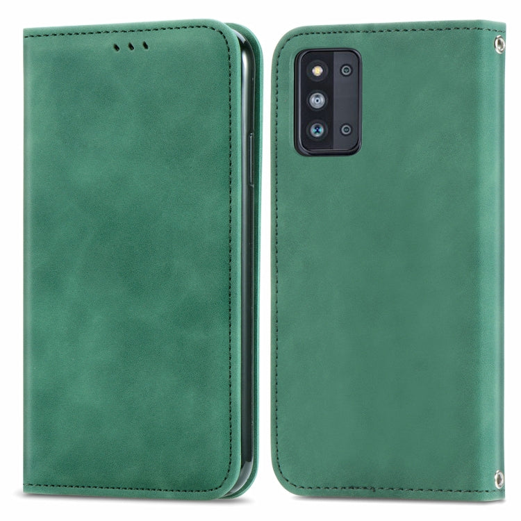 For Samsung Galaxy F52 Retro Skin Feel Business Magnetic Horizontal Flip Leather Case with Holder & Card Slots & Wallet & Photo Frame
