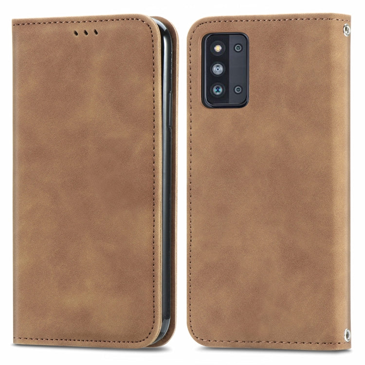 For Samsung Galaxy F52 Retro Skin Feel Business Magnetic Horizontal Flip Leather Case with Holder & Card Slots & Wallet & Photo Frame