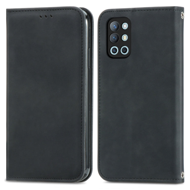 For OnePlus 9R Retro Skin Feel Business Magnetic Horizontal Flip Leather Case with Holder & Card Slots & Wallet & Photo Frame