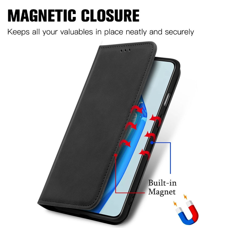 For OnePlus 9R Retro Skin Feel Business Magnetic Horizontal Flip Leather Case with Holder & Card Slots & Wallet & Photo Frame