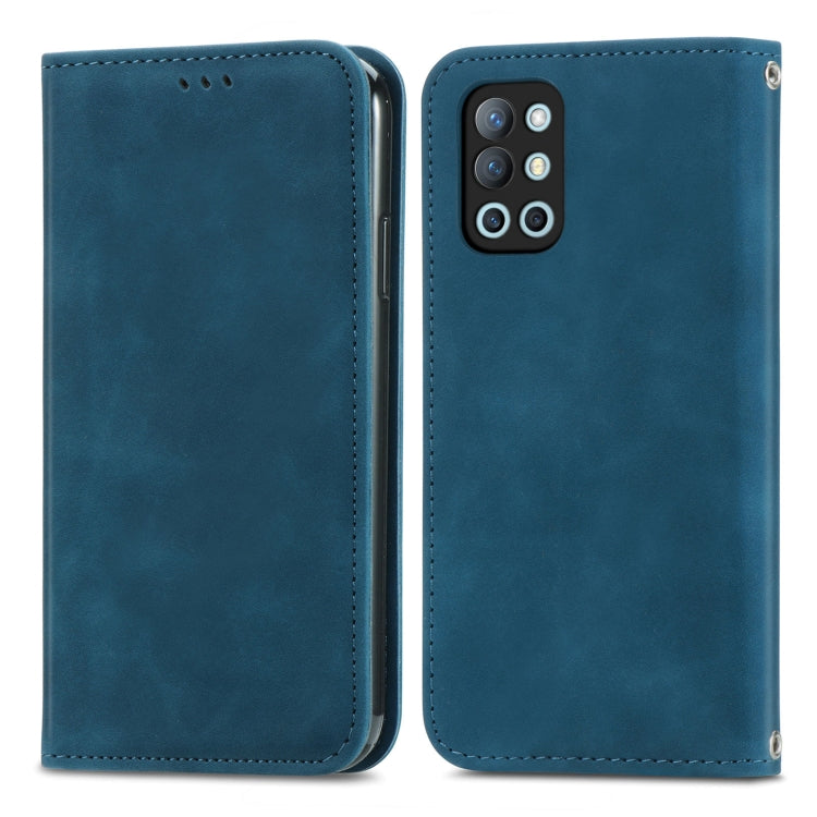 For OnePlus 9R Retro Skin Feel Business Magnetic Horizontal Flip Leather Case with Holder & Card Slots & Wallet & Photo Frame
