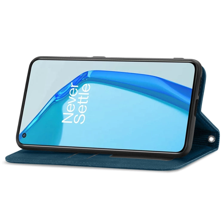 For OnePlus 9R Retro Skin Feel Business Magnetic Horizontal Flip Leather Case with Holder & Card Slots & Wallet & Photo Frame