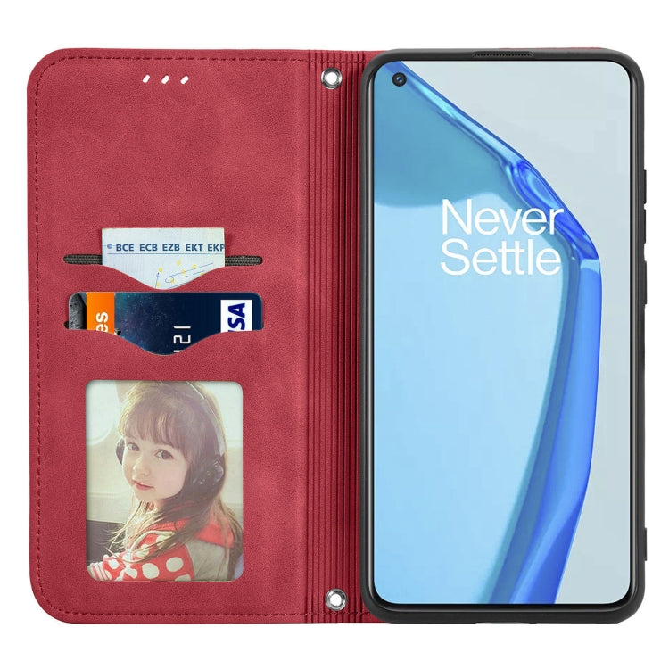 For OnePlus 9R Retro Skin Feel Business Magnetic Horizontal Flip Leather Case with Holder & Card Slots & Wallet & Photo Frame