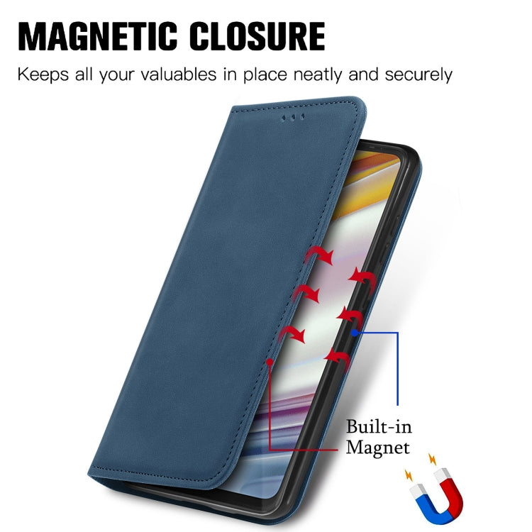 For Motorola Moto G60 Retro Skin Feel Business Magnetic Horizontal Flip Leather Case with Holder & Card Slots & Wallet & Photo Frame