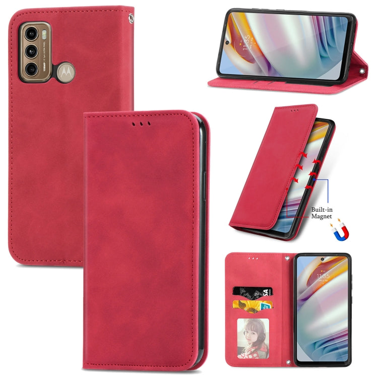 For Motorola Moto G60 Retro Skin Feel Business Magnetic Horizontal Flip Leather Case with Holder & Card Slots & Wallet & Photo Frame