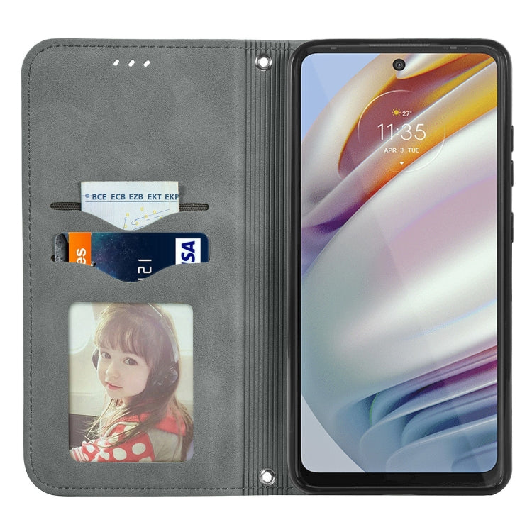 For Motorola Moto G60 Retro Skin Feel Business Magnetic Horizontal Flip Leather Case with Holder & Card Slots & Wallet & Photo Frame
