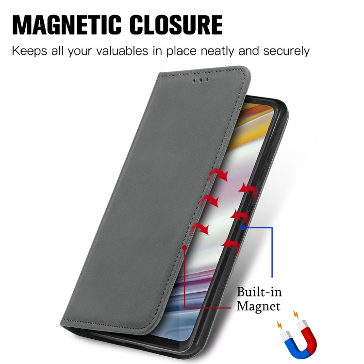 For Motorola Moto G60 Retro Skin Feel Business Magnetic Horizontal Flip Leather Case with Holder & Card Slots & Wallet & Photo Frame