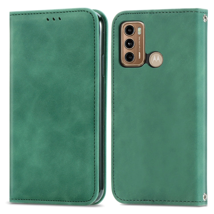 For Motorola Moto G60 Retro Skin Feel Business Magnetic Horizontal Flip Leather Case with Holder & Card Slots & Wallet & Photo Frame