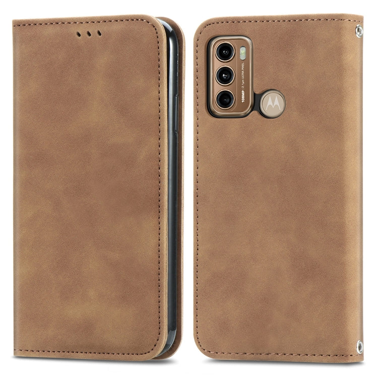 For Motorola Moto G60 Retro Skin Feel Business Magnetic Horizontal Flip Leather Case with Holder & Card Slots & Wallet & Photo Frame