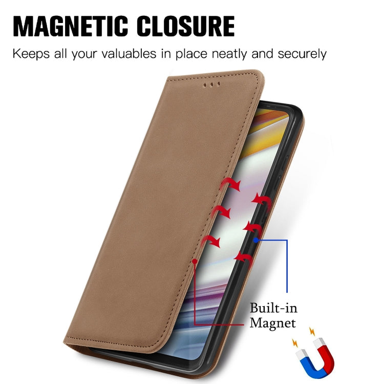 For Motorola Moto G60 Retro Skin Feel Business Magnetic Horizontal Flip Leather Case with Holder & Card Slots & Wallet & Photo Frame